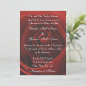 Elegant Classic Red Rose Wedding Uitnodiging (Staand voorkant)