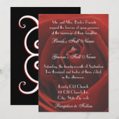 Elegant Classic Red Rose Wedding Uitnodiging (Voorkant / Achterkant)