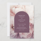 Elegant Classic Regal Paarse Pioenenboog bruiloft Kaart (Voorkant)