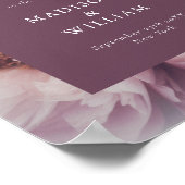 Elegant Classic Regal Paarse Pioenenboog bruiloft Poster (Hoek)