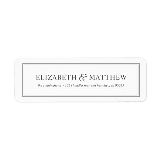 Elegant Classic Return Address Etiket (Voorkant)