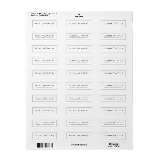 Elegant Classic Return Address Etiket (Full Sheet)