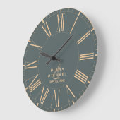 Elegant Classic Roman Numerals Typography Wedding Grote Klok (Hoek)