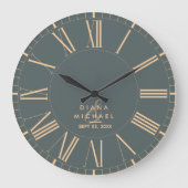 Elegant Classic Roman Numerals Typography Wedding Grote Klok (Voorkant)