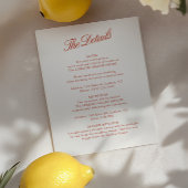 Elegant Classic Rood & Ivoor Wedding Details Kaart