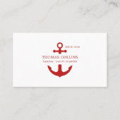 Elegant Classic Rood Nautisch Anker Logo Visitekaartje (Achterkant)