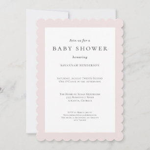 Elegant Classic Roze Baby shower Kaart