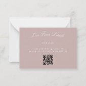 Elegant Classic Roze Taupe Bruiloft QR CODE RSVP Notitiekaartje (Achterkant)