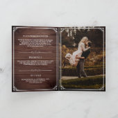 Elegant Classic Rustic Barn Wood Monogram Weddensc (Binnen)