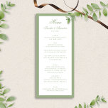 Elegant Classic Sage Green Border Script Wedding Menu<br><div class="desc">This formal wedding menu features a timeless sage green border paired with elegant script typography for a refined and classic look. Designed to complement traditional, garden, and minimalist weddings, the soft green tones add warmth while maintaining a clean and sophisticated aesthetic. Perfect for formal receptions, plated dinners, or elegant wedding...</div>