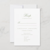 Elegant Classic Sage Green Monogram Crest Wedding RSVP Kaartje (Voorkant)