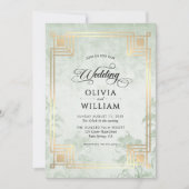Elegant Classic Sage Green Wedding Kaart (Voorkant)