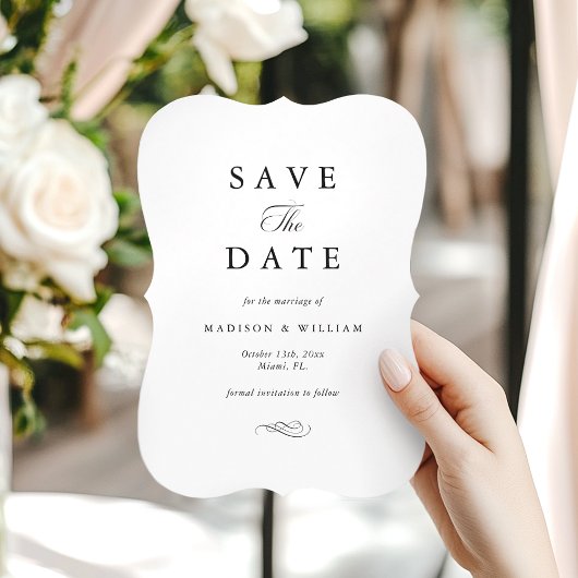 Elegant Classic Save the Date Aankondiging Kaart