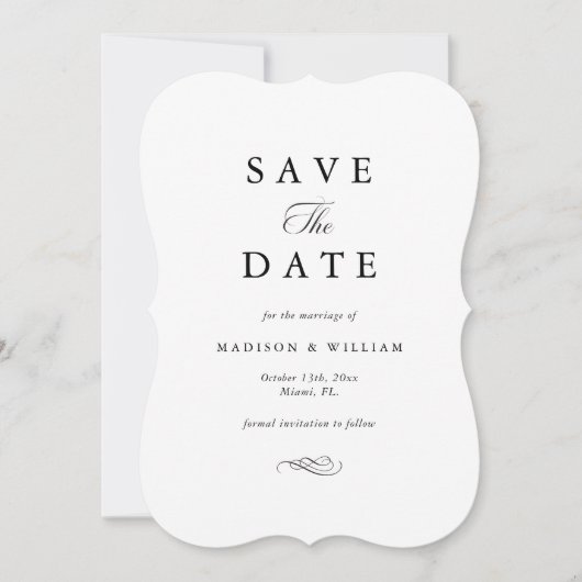 Elegant Classic Save the Date Aankondiging Kaart (Voorkant)