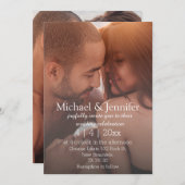 Elegant Classic Script 2 foto's Eenvoudige bruilof Kaart (Voorkant / Achterkant)