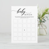 Elegant Classic Script Baby shower Bingo Game Kaart (Staand voorkant)
