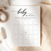 Elegant Classic Script Baby shower Bingo Game Kaart