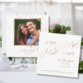 Elegant Classic Script Calligraphy Roos Gold Photo Kaart