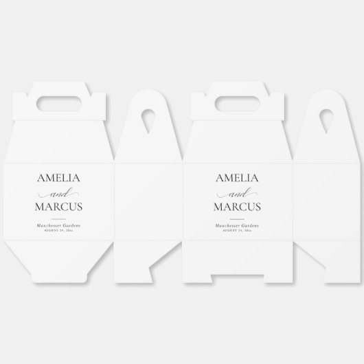 Elegant Classic Script Calligraphy Wedding Bedankdoosjes (Ongevouwen)