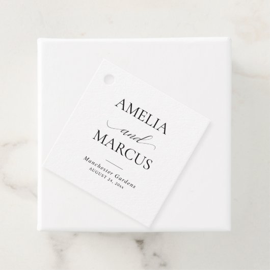 Elegant Classic Script Calligraphy Wedding Bedankjes Labels (In situ)