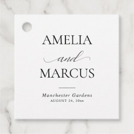 Elegant Classic Script Calligraphy Wedding Bedankjes Labels