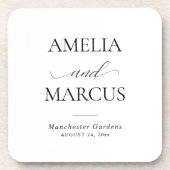 Elegant Classic Script Calligraphy Wedding Bier Onderzetter (Voorkant)