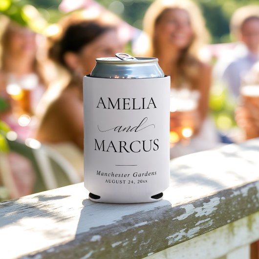 Elegant Classic Script Calligraphy Wedding Blikjeskoeler