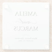 Elegant Classic Script Calligraphy Wedding Glazen Onderzetter (Achterkant)