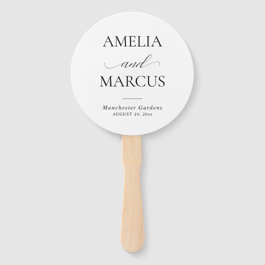 Elegant Classic Script Calligraphy Wedding Handwaaier (Voorkant)