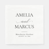 Elegant Classic Script Calligraphy Wedding Servet (Voorkant)