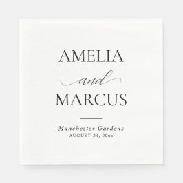 Elegant Classic Script Calligraphy Wedding Servet