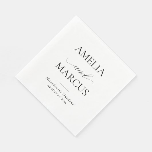 Elegant Classic Script Calligraphy Wedding Servet (Hoek)