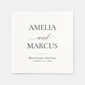 Elegant Classic Script Calligraphy Wedding Servet (Voorkant)