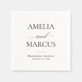 Elegant Classic Script Calligraphy Wedding Servet