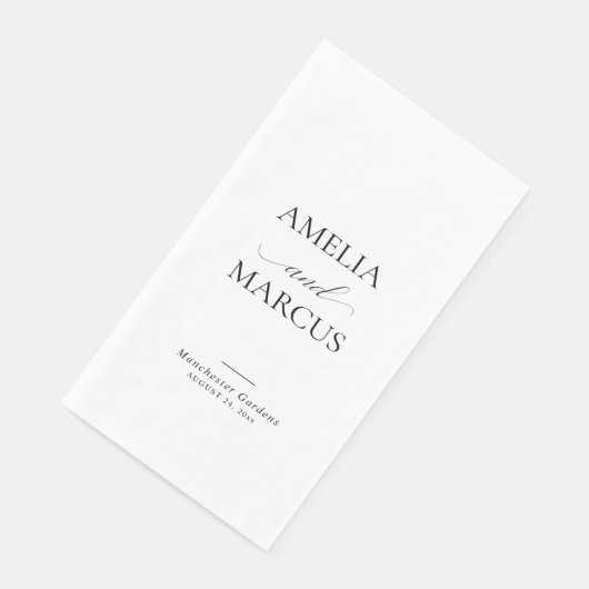 Elegant Classic Script Calligraphy Wedding Servet (Hoek)