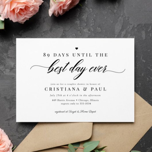 Elegant Classic Script Couples Vrijgezellenfeest Kaart