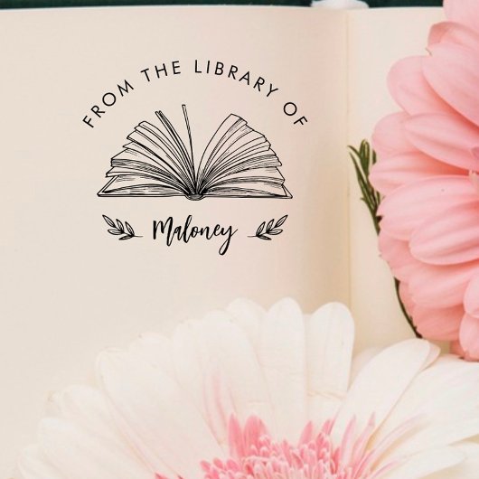 Elegant Classic Script From the Library Of Custom  Rubberstempel