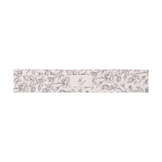 Elegant Classic Script Monogram Floral Weddenschap Uitnodigingen Wikkel (Vlak)