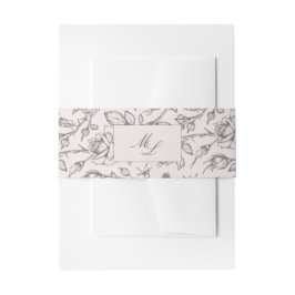Elegant Classic Script Monogram Floral Weddenschap Uitnodigingen Wikkel