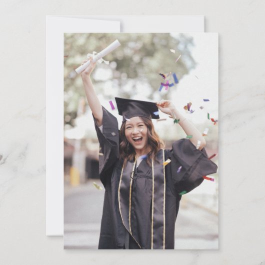 Elegant Classic Script Photo Afstuderen Kaart (Achterkant)
