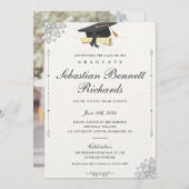 Elegant Classic Script Photo Afstuderen Kaart (Voorkant / Achterkant)