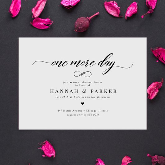 Elegant Classic Script Rehearsal Dinner Kaart