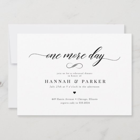 Elegant Classic Script Rehearsal Dinner Kaart (Voorkant)