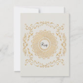 Elegant Classic Script Swirl Gold RSVP (Achterkant)
