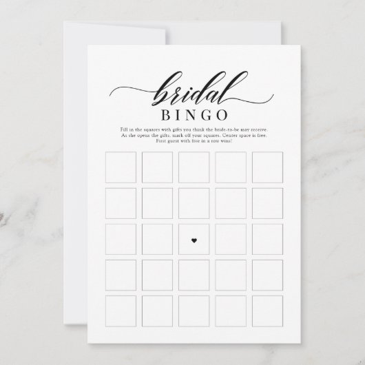 Elegant Classic Script Vrijgezellenfeest Bingo Gam Kaart (Voorkant)