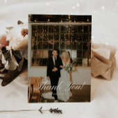 Elegant Classic Script Wedding Photo Bedankkaart