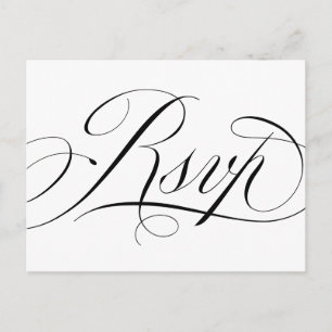Elegant Classic Script Wedding RSVP Briefkaart