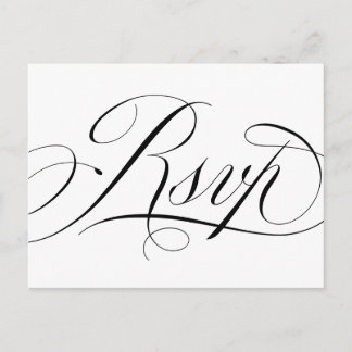 Elegant Classic Script Wedding RSVP Briefkaart