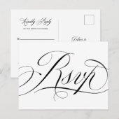 Elegant Classic Script Wedding RSVP Briefkaart (Voorkant / Achterkant)