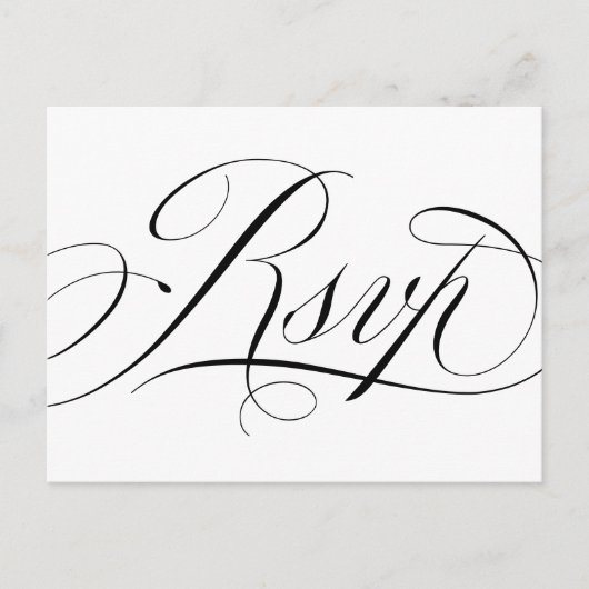 Elegant Classic Script Wedding RSVP Briefkaart (Voorkant)